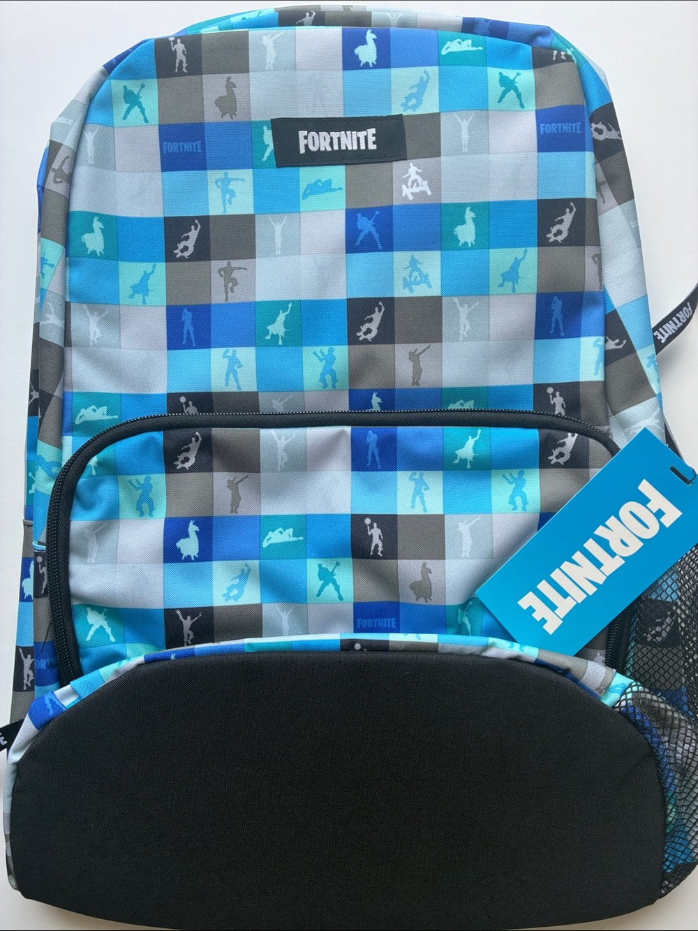 Fortnite Black Backpack with Blue Llama Outline